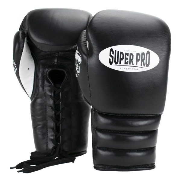 Super Pro Combat Gear Knock Out Bokshandschoenen / Boxing gloves Lace / Veter